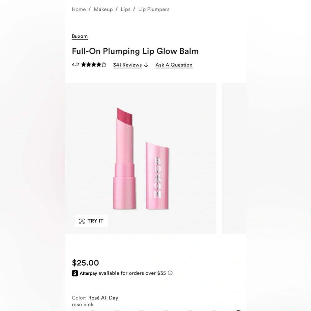 Buxom - Full-On Plumping Lip Glow Balm in Rose All Day